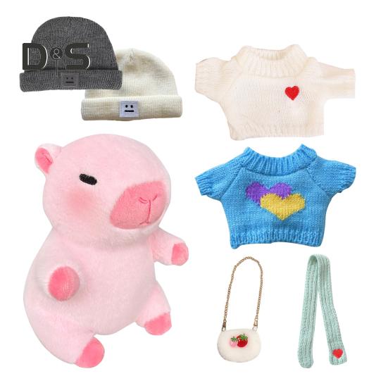 1 комплект плюшевых игрушек-капибар с одеждой, аксессуары для детей, сделай сам, плюшевые игрушки-капибары для малышей, мальчиков и девочек, мягкие игрушки-куклы, украшения