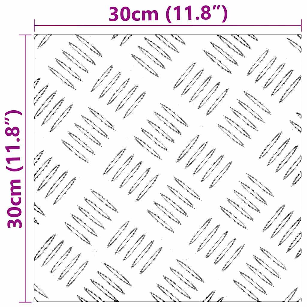 Stair Treads Square 2 pcs Silver 30 x 30 cm Aluminum