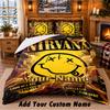 Постельное белье с узором Nirvana, комплект из 3 предметов, с возможностью добавления имени, простыня и наволочки для домашней спальни