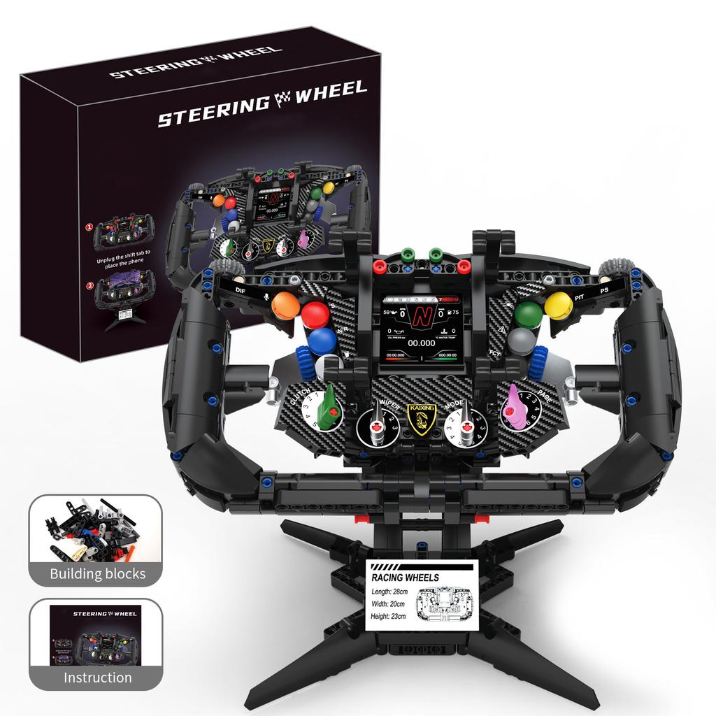 867 Pcs Sports Car Steering Wheel Building Blocks Desktop Toy Ornament Model Building Toy Educational Toy Boy'S Birthday Gift