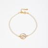 Elegant Glass Pearl Bracelet Women With Zircon Accents 18K Gold Plated Copper Geometric Floral Design