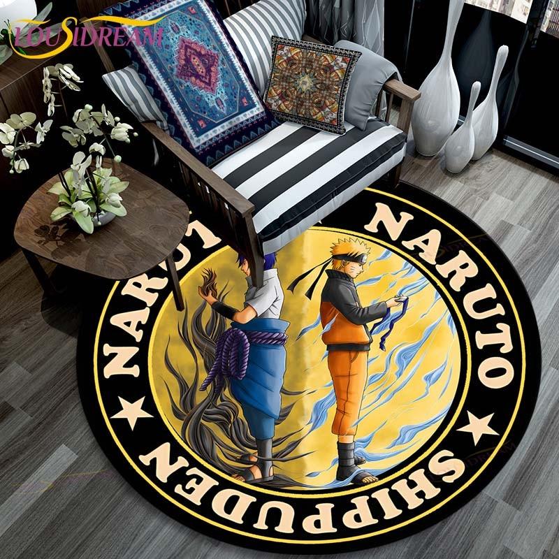 Ковер для гостиной, детские круглые коврики с рисунком Наруто с 3D рисунком для журнального столика, домашний детский напольный ковер, противоскользящий