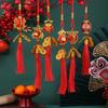 Red Chinese Hanging Lanterns Decoration with Coins Lanterns Mini Decorative Lucky And Tassel for Year Party