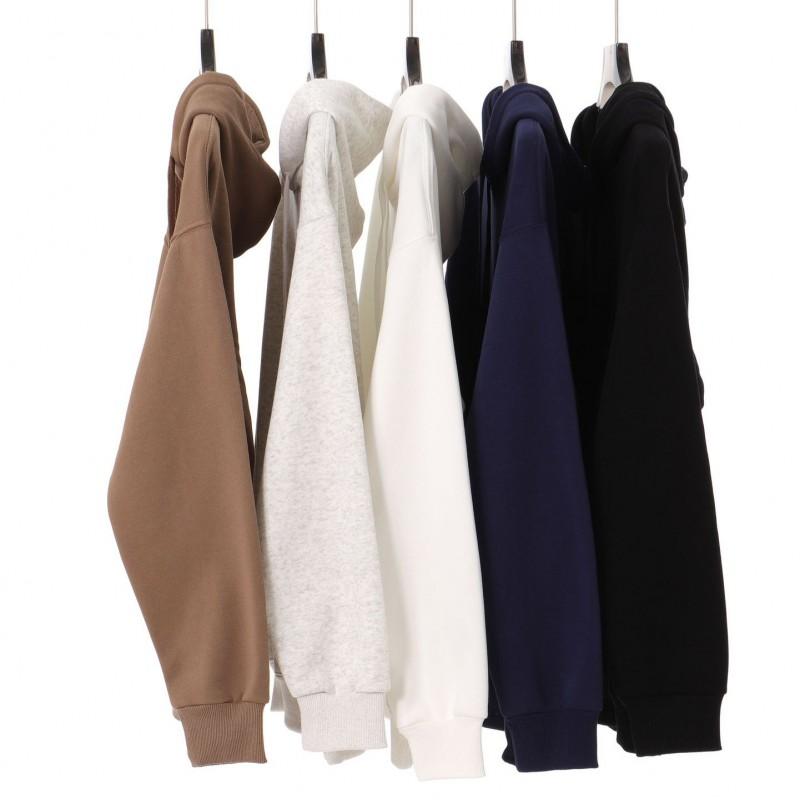 Mens Oversized Drop Shoulder Hoodie 420g Heavyweight Fleece Lined Warm Winter Sweatshirt Casual Loose Fit