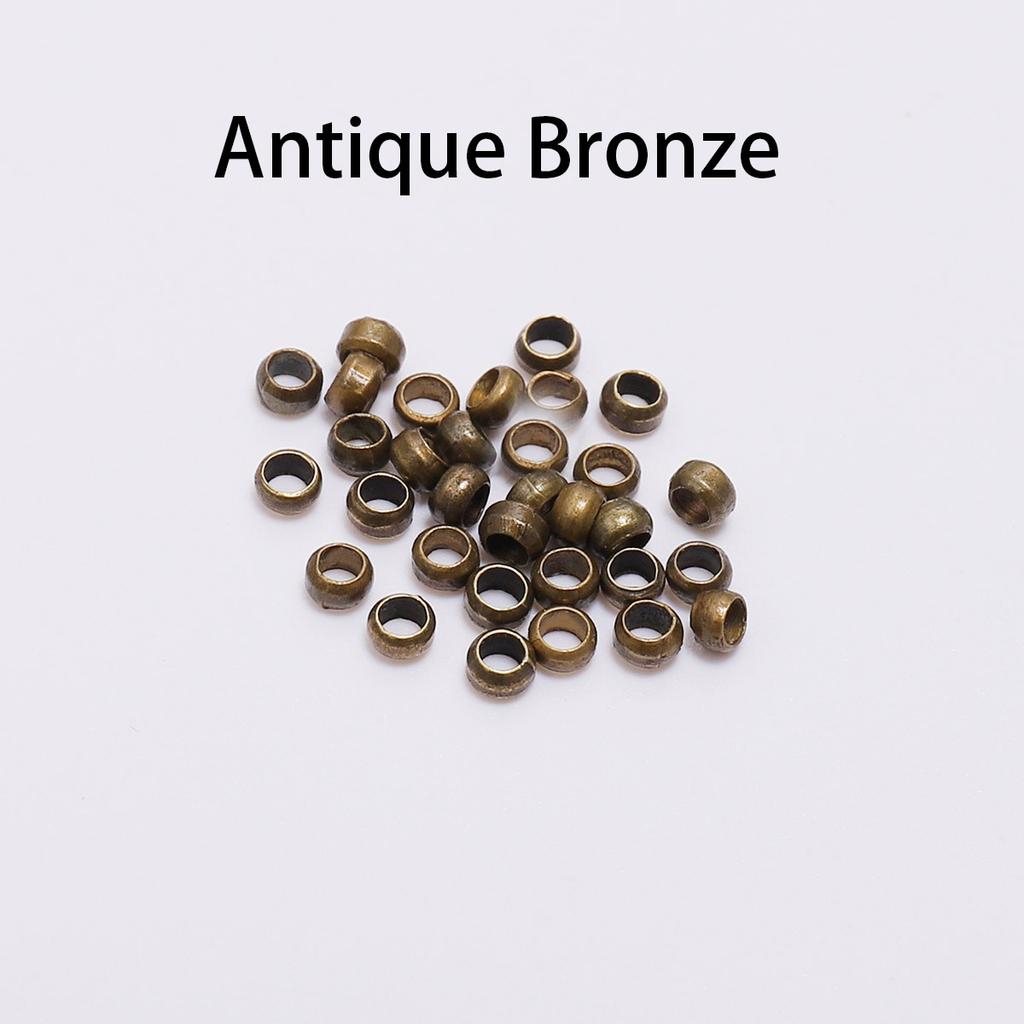 Медные обжимные бусины для изготовления украшений своими руками - Золото, Серебро, Бронза - 200 штук