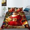 Christmas Home Bedding Set Santa Claus Pattern Bedding Set Bedding Set Quilt Cover Pillow Case Single/Double Bed 2/3 Bedroom Decoration