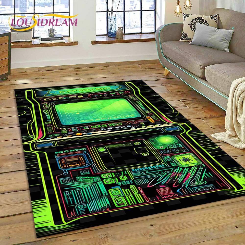 Retro GamePad Games Console Game Boy Cartoon Carpet Rug for Bedroom Living Room Home Sofa Decoration,kids Large Decor Floor Mat