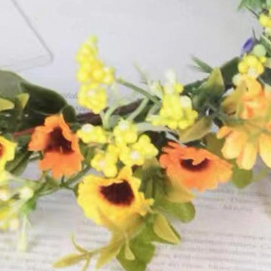 Девочки Венок Ободок Искусственные Цветы Листья Декор Регулируемая Лента Ручная Работа Гирлянда Свадьбы Фестивали Декор