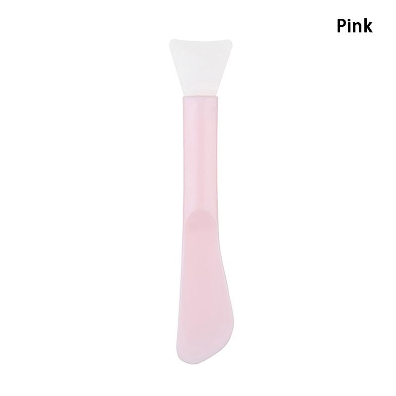 Двойная силиконовая щетка для маски для лица с мягкой головкой и скребком, встроенная палочка для размешивания грязевой пленки двойного назначения, инструмент для самостоятельного нанесения косметической пленки