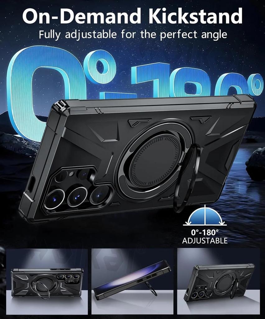 Чехол Armor Magsafe для Samsung Galaxy S24 Ultra S23 Plus S23 FE A15 A54 A14, кольцо-подставка, магнитное кольцо, защитный держатель, подставка, подставка