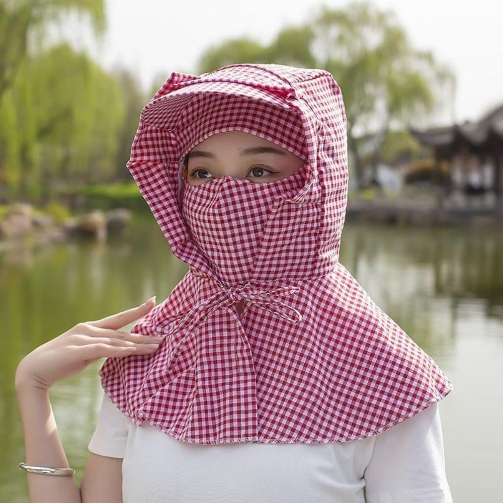 Wide Brim Tea Picking Work Hat Breathable Fisherman's Hat Fashion Face Mask Sun Hat Unisex Summer