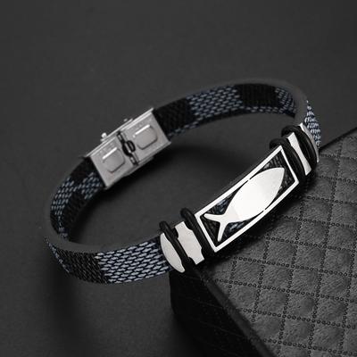 Модный браслет Big Fish Simple для мужчин, популярный студенческий стиль, кожаные украшения, праздничный подарок