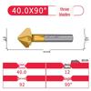 YHOK Сверло-зенковка с покрытием из кобальта, прямой хвостовик, 90° для снятия заусенцев