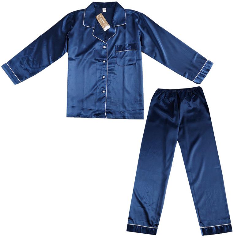 Хань Ятун Шелковый Комплект Пижам для Пары: Осенний кардиган с длинным рукавом для дома