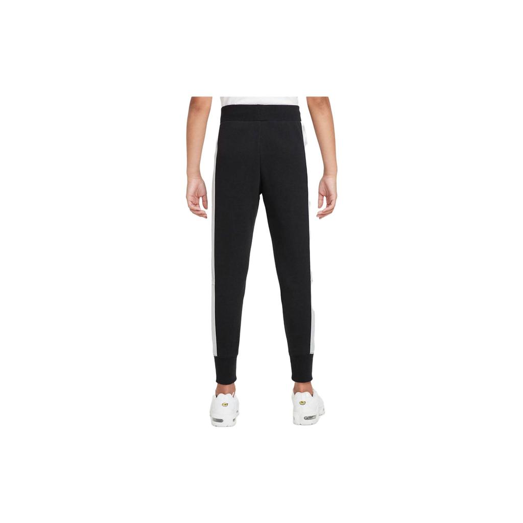 Nike Детские флисовые спортивные брюки с вышитым логотипом на шнурке, цветные, черные, DJ5834-010