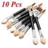 10 Pcs Applicator Double-Ended Cosmetic Brushes Women Makeup Eyeshadow Eyeliner Sponge Lip Brush Set
