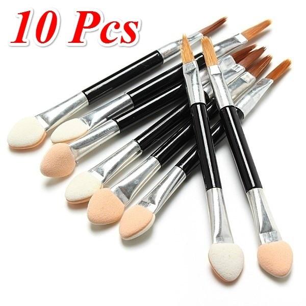 10 шт. аппликатор двусторонние косметические кисти женский макияж тени для век подводка для глаз губка набор кистей для губ