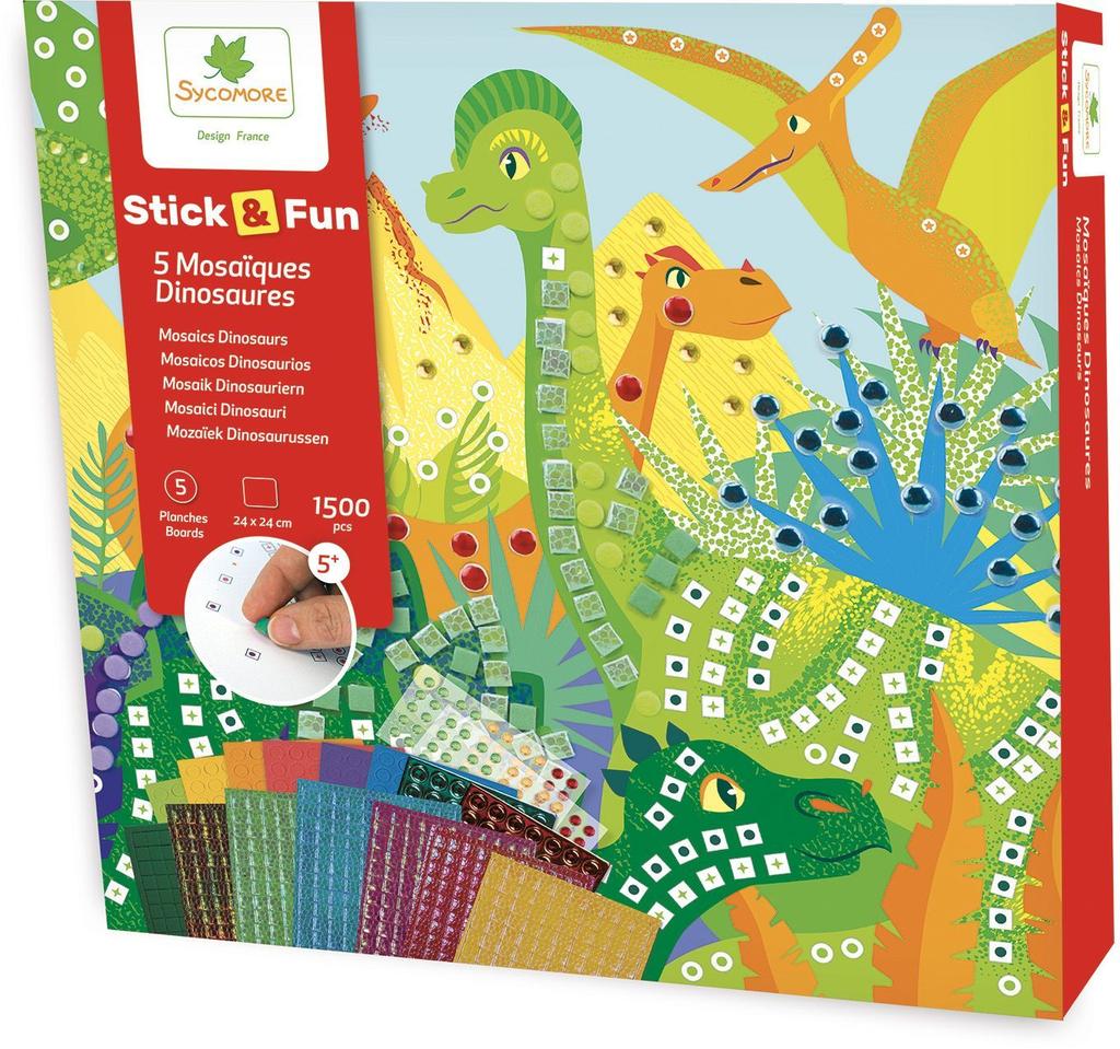 Mosaïques - SYCOMORE - Stick'N Fun - Dinosaures - Dès 5 ans