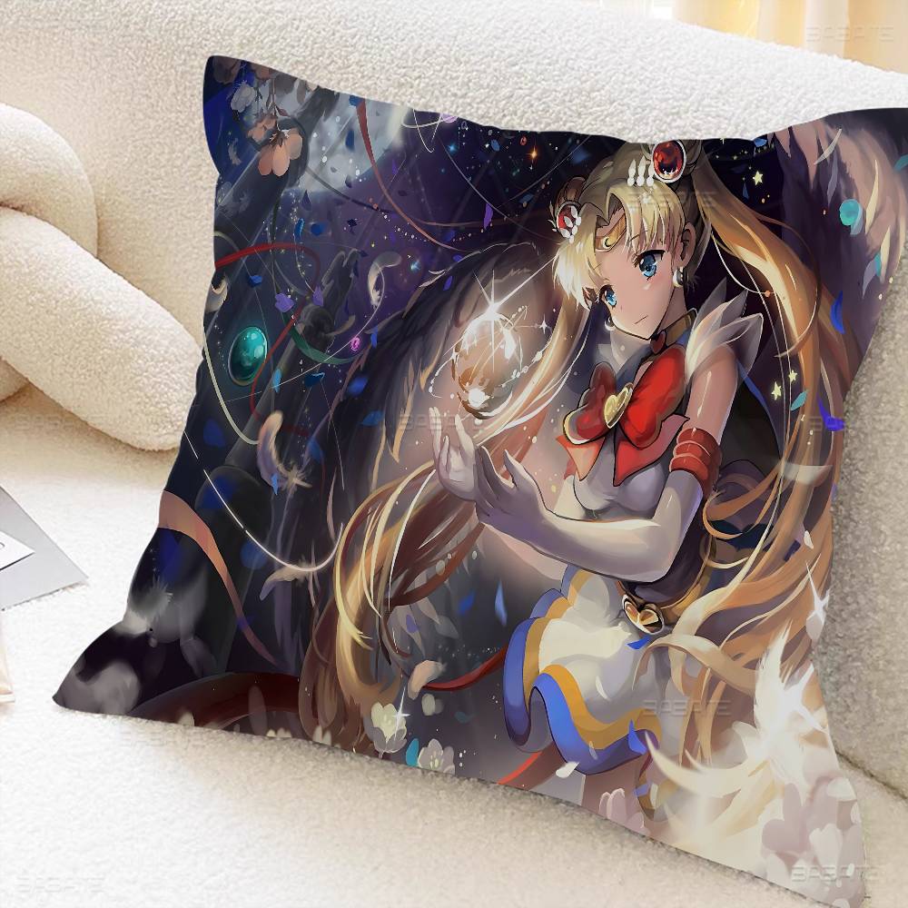 Аниме-наволочка с изображением Сейлор Мун (R-роль), Сейлор Мун (Sailor, M-Moon), мультяшный подарок, чехол для подушки, декор для спальни, дома, дивана, кресла.