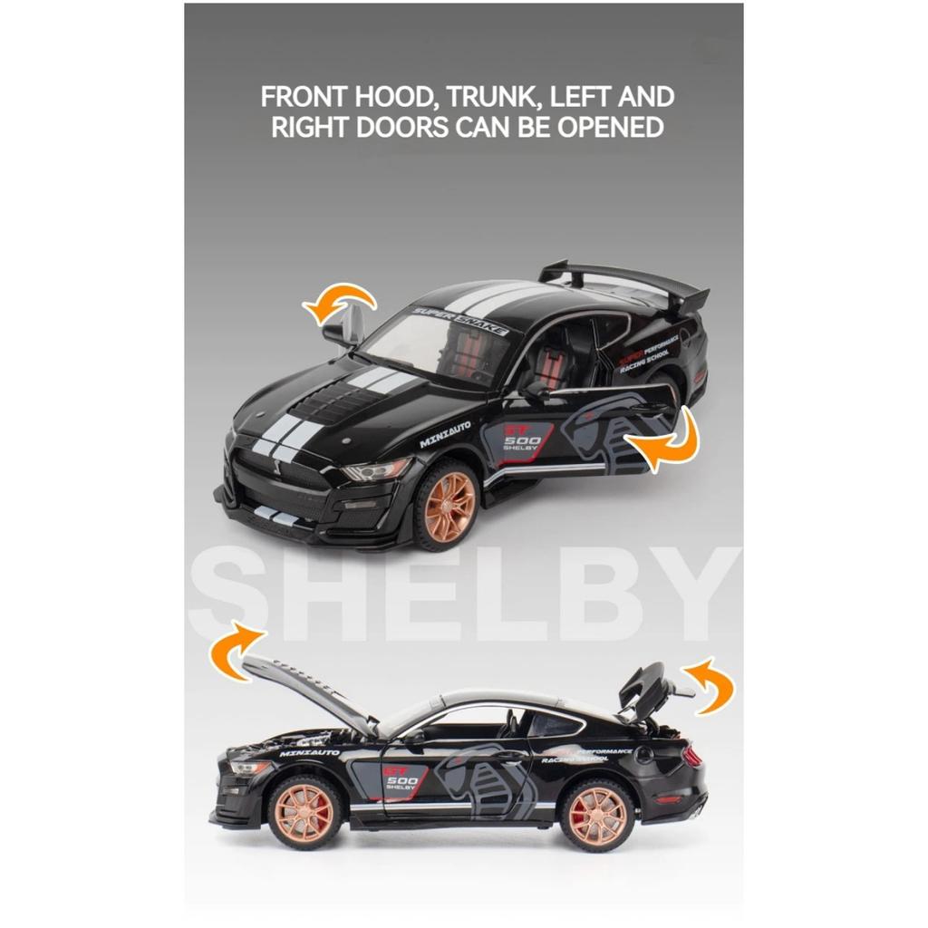 Модель Ford Mustang GT Alloy 1/24 со звуковыми и световыми функциями. Премиальная подарочная упаковка. Идеально подходит для демонстрации, коллекционирования или подарка.
