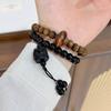 Ци Сили Трясущийся Четырехместный Парный Куриные Крылья Деревянные Глазурованные Бусины Двойной Круг Нишевый Высококачественный Модный Браслет Новый