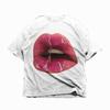 Футболка с большими губами, Футболка в стиле Y2K Streetwear, Футболка с графическим изображением губ