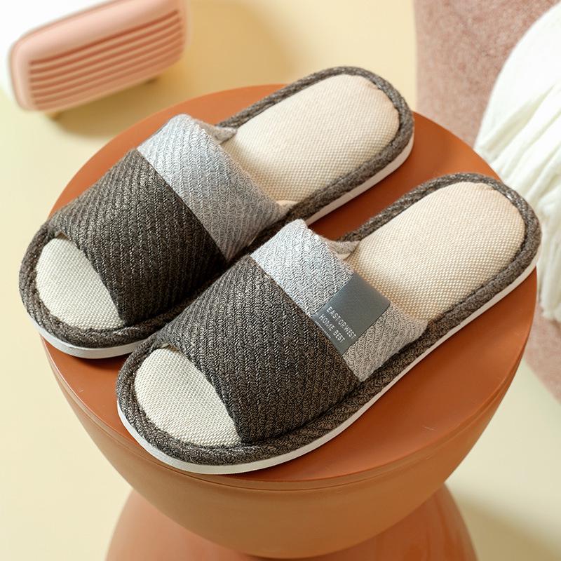 Нескользящие льняные тапочки для пар: Прочный, бесшумный и комфортный для любого сезона