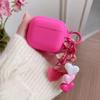 Силиконовый розовый кулон-сердце Чехол для наушников Apple AirPods 1/2 3 4 Pro AirPod Милый квадратный Защитная крышка для гарнитуры Брелок-любовь