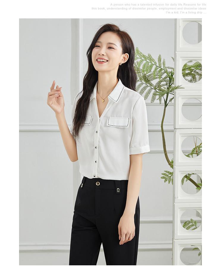 [Shirt] Summer collar solid color hanging shirt temperament commuting thin women's top