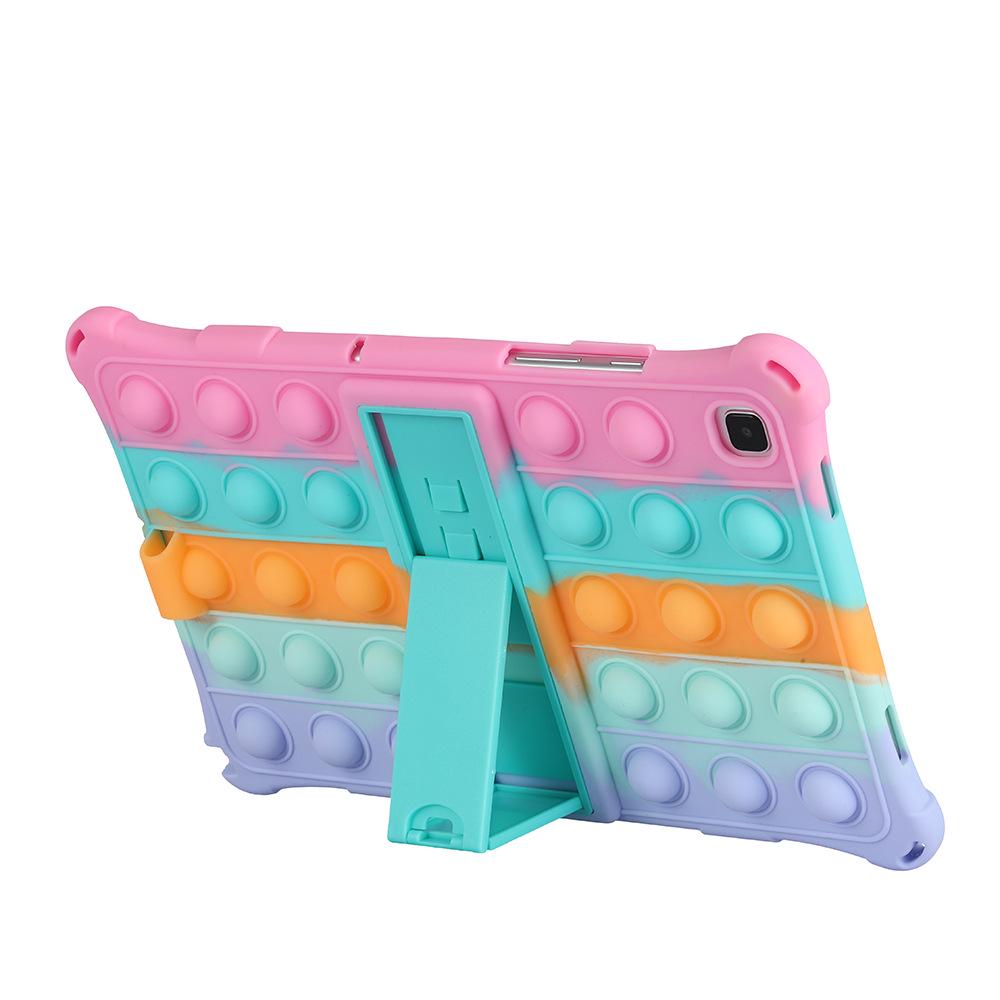 Compatible Protective Silicone Case for Samsung Tab A7 T500/T505 - Full Coverage, Anti-Drop, Color Block Design