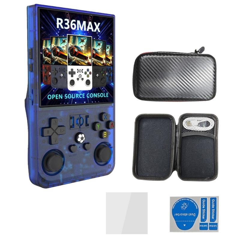 Игровая консоль R36Max с открытым исходным кодом, 4-дюймовый IPS-экран, портативная, игровая, на системе Linux, карманный игровой плеер, подарок для детей