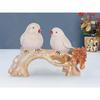 2 Birds Sitting On Tree Branch Figurine Home Decoration Showpiece Chidiya Statue for Home Decor Item Sparrow Pair Showpiece (Pink Roo)