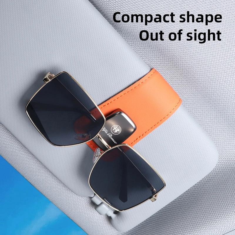 Car Sticker For Alfa Romeo 159 147 Car Interior Sun Visor Eyeglasses Holder Sunglasses Clip For Alfa Romeo 4C 159 Spider Giulia wnp522