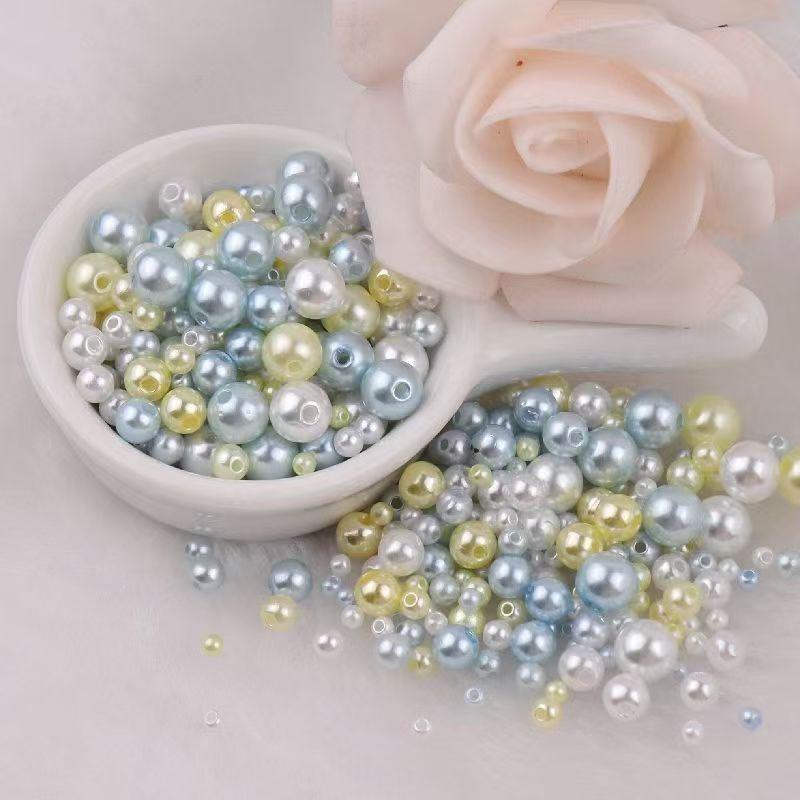 Высококачественная перфорированная разноцветная имитация жемчуга ABC, своими руками, платье из бисера, серьги, браслет, ожерелье с россыпью бусин