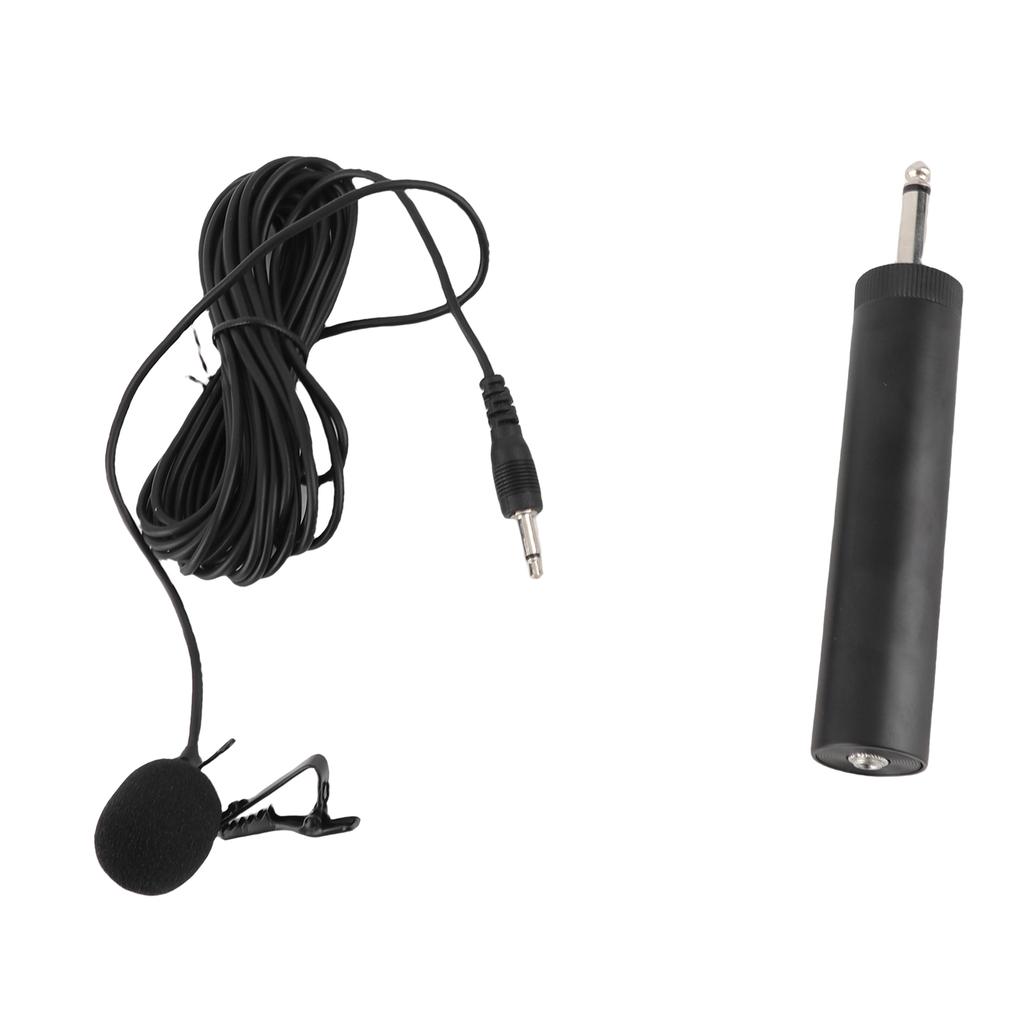 Wired Lavalier Microphone Noise Canceling Omnidirectional Condenser Lapel Mic with 3.5mm 6.5mm Jack for Instrument Mixer
