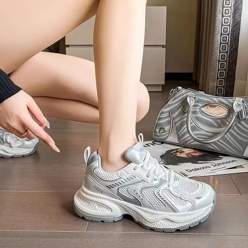 Модные Женские Кроссовки на Высокой Платформе Обувь Тренды 2025 Повседневные Для Ходьбы Оригинальные Модные Новые 39 Повседневная Женская Обувь Распродажа