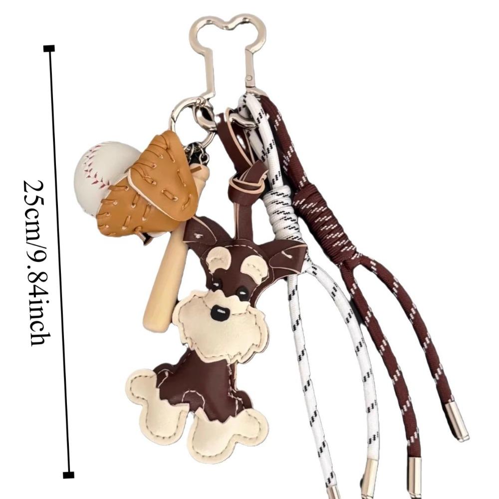 Милый ручной работы Шнауцер Брелок Бейсбол Теннис Кожаная Сумка Подвески Ручная работа Шарм для сумки Подарки