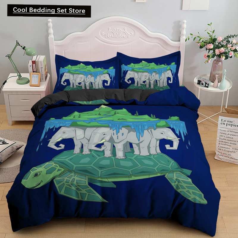 Bohemian Elephant Bedding Sets Queen King Size Colorful 2/3Pcs Duvet Cover Boho Psychedelic Indian Mandala Polyester Quilt Cover