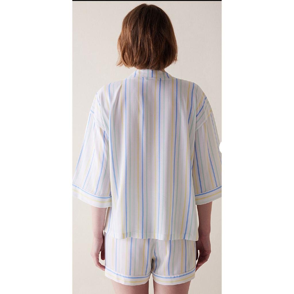 Colored Stripes Multicolored Shorts Pajama Set