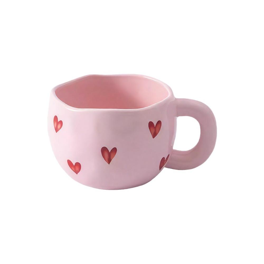 Romantic Milk Mug Adorable Heart Water Cup Breakfast Container Breakfast Cup Office