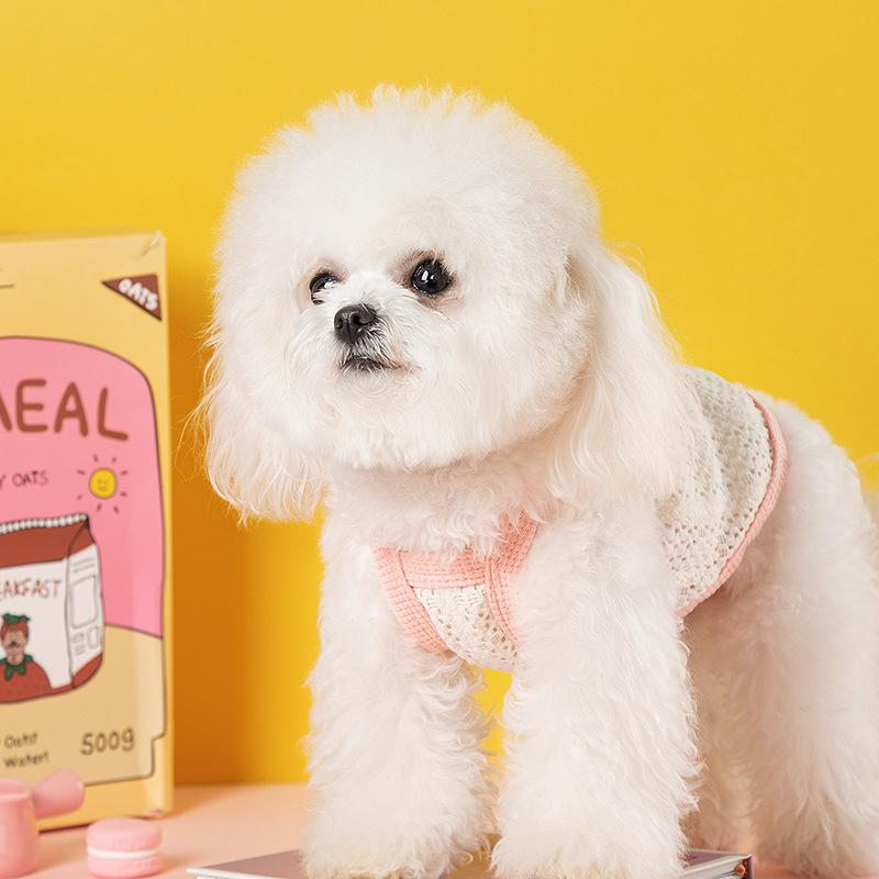 Summer Cute Love Bow Two-legged Dog Sling Small and Medium Dog Teddy Cat Than Bear Pet Dog Clothes