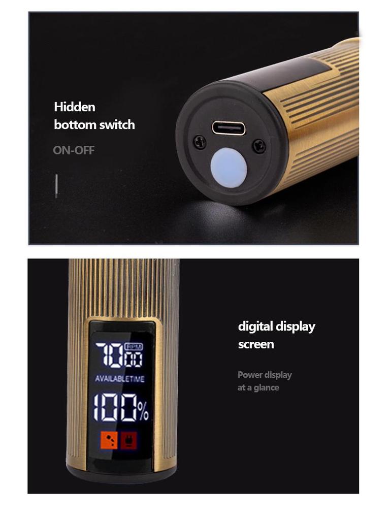 Электрическая машинка для стрижки волос с USB-цифровым дисплеем, бритвой и функцией карвинга