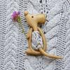Heart Animal Rabbit Bird Flower Fashion Jewelry Women Brooch Clothing Accessory Wooden Brooch