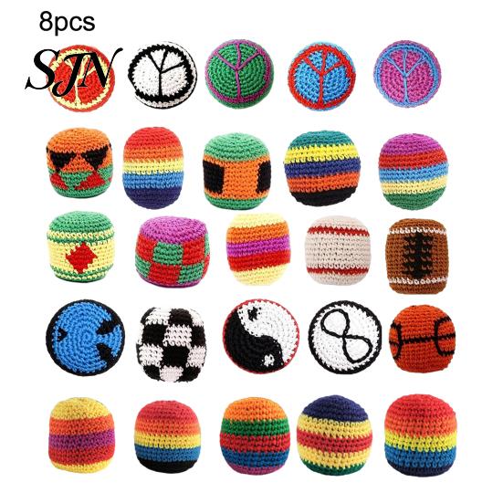 Balance Improvement Toy Crochet Juggle Balls for Kids, Soft Handwoven Knitted Sacks Skill Footbag Beginners Building Fun Improve Reflexes Coordination