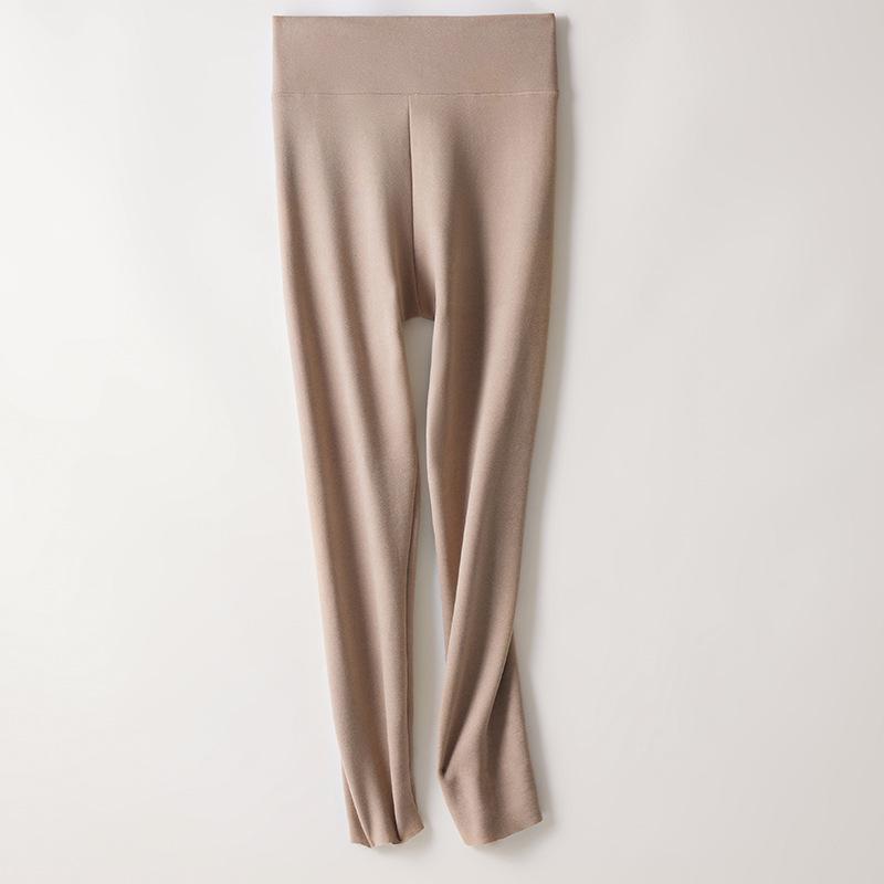 Women's Seamless High Waist Double-Sided Velvet Warm Trousers – Self-Heating, Plus Size, Autumn/Winter.