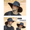 OLIKEI Men's Summer Sun Hats Large Brim Fisherman Hat Outdoor Hiking Cap Sun Protection Anti-UV Bucket Hat Fashion Waterproof Quick Dry Cowboy Hat