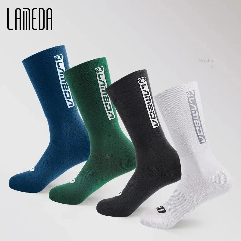 LAMEDA Men's Cycling Socks Reflective Bicycle Road Bike Racing Socks Breathable Outdoor Sports Running Socks Man MTB Accessories