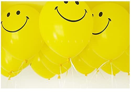 12 дюймов желтые шары с улыбкой украшения для дня рождения шары с принтом улыбки 25 штук