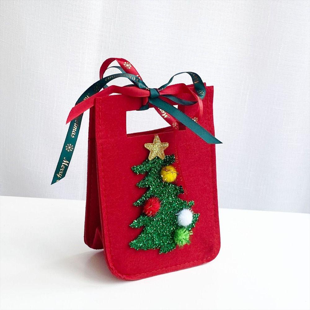 2PCS Felt Cloth Christmas Gift Bag Red Green Felt Candy Pouch Christmas Candy Bags Christmas Season