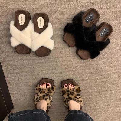 Ретро кроксы Мао Мао домашние тапочки весна и лето повседневные универсальные нежные леопардовый принт толстая подошва Мао Мао обувь хлопковые шлепанцы женская обувь